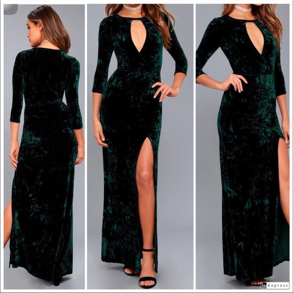 Lulu’s Keep Love Alive Velvet Maxi Dress